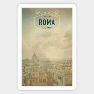 Rome Roma Now Open Sticker